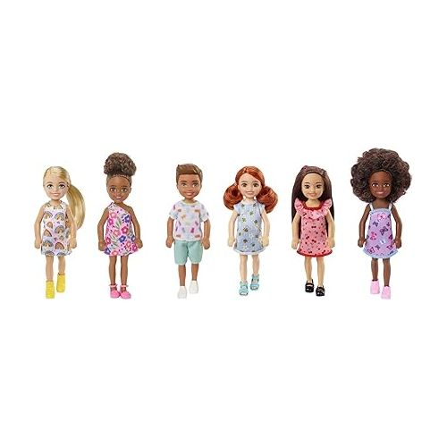 바비 Barbie Chelsea Doll, Small Boy Doll with Brown Hair & Blue Eyes Wearing Gummy Bear T-shirt, Shorts & Shoes