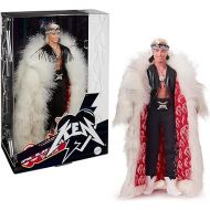 Barbie The Movie Collectible Ken Doll Wearing Big Faux Fur Coat and Black Fringe Vest with Bandana (Amazon Exclusive)