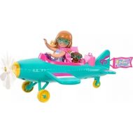 Barbie Chelsea Can Be Doll & Plane Playset, 2-Seater Aircraft with Spinning Daisy Propellor & 7 Accessories, Includes Pet Puppy & Stickers
