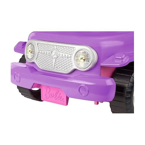 바비 Barbie Toy Car, Doll-Sized SUV, Purple Off-Road Vehicle with 2 Pink Seats & Treaded, Rolling Wheels
