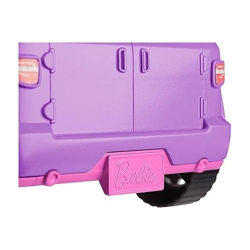 바비 Barbie Toy Car, Doll-Sized SUV, Purple Off-Road Vehicle with 2 Pink Seats & Treaded, Rolling Wheels