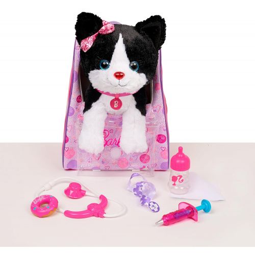 바비 Barbie Vet Bag Set -Black Brown White Kitty with Pink Backpack