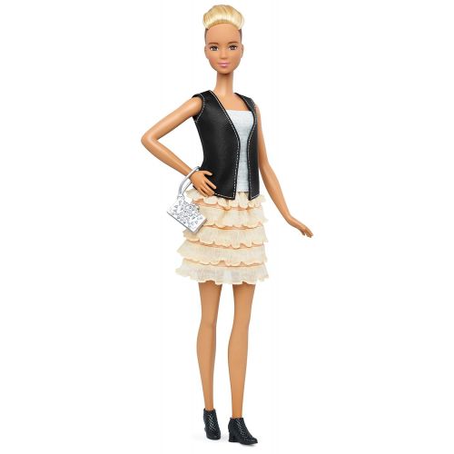 바비 Barbie Fashionistas & Fashions Leather & Ruffles Doll, Tall Blonde