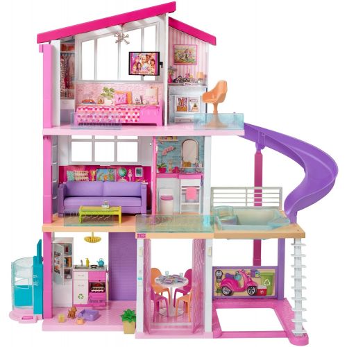 바비 Barbie Dreamhouse Dollhouse with Pool, Slide and Elevator