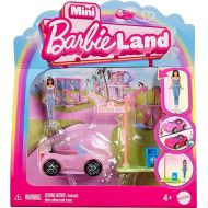 Barbie Mini BarbieLand Doll & Toy Vehicle Sets, 1.5-inch Doll & Convertible Car with Color-Change Surprise, Plus Street Sign Accessory