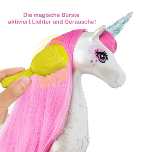 바비 [아마존 핫딜]  [아마존핫딜]Barbie GFH60 - Dreamtopia Regenbogen Einhorn mit magischer Buerste fuer Musik und Lichter, ab 3 Jahren