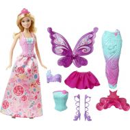 Barbie Doll with Outfits and Accessories for 3 Fairytale Characters, a Princess, Mermaid and Fairy, Gift for 3 to 7 Year Olds
