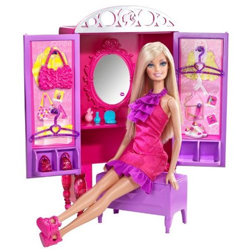 바비 Barbie Dress-Up To Make-Up Closet and Barbie Doll Set