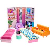 Barbie: Big City, Big Dreams Dorm Room Playset with 2 Beds, Couch, Bean Bag Chair, Bedroom Furniture, Decor & Accessories, Gift for 3 to 7 Year Olds