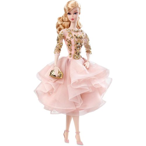 바비 Barbie Fashion Model Collection, Blush & Gold Cocktail Dress