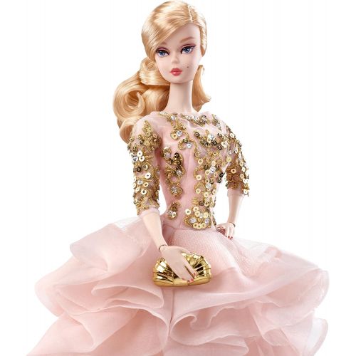 바비 Barbie Fashion Model Collection, Blush & Gold Cocktail Dress