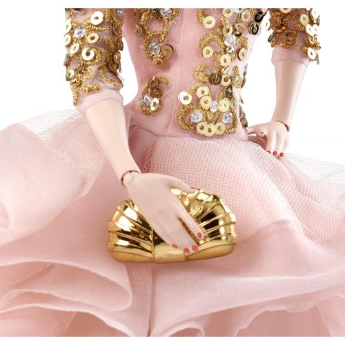 바비 Barbie Fashion Model Collection, Blush & Gold Cocktail Dress