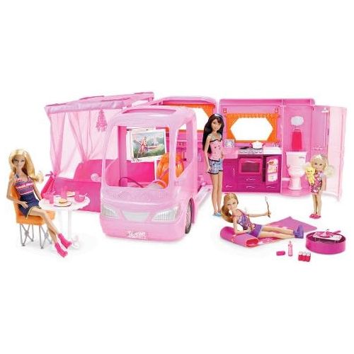 바비 Barbie Glamour Camper - Exclusive Set with 4 Dolls