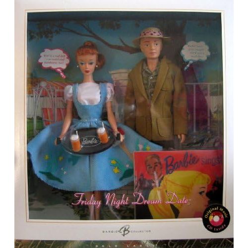 바비 Friday Night Dream Date Barbie & Ken Doll Giftset w CD - Gold Label Reproduction Barbie Collector (2006)