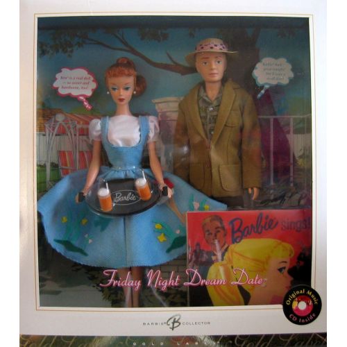 바비 Friday Night Dream Date Barbie & Ken Doll Giftset w CD - Gold Label Reproduction Barbie Collector (2006)