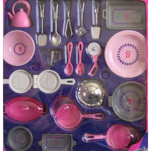 바비 Barbie Fun Fixin Stove Set w Pots, Pans & Accessories (1997 Arcotoys, Mattel)