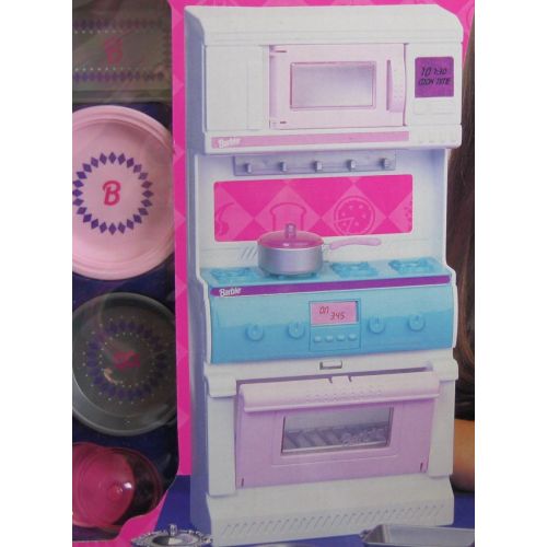 바비 Barbie Fun Fixin Stove Set w Pots, Pans & Accessories (1997 Arcotoys, Mattel)