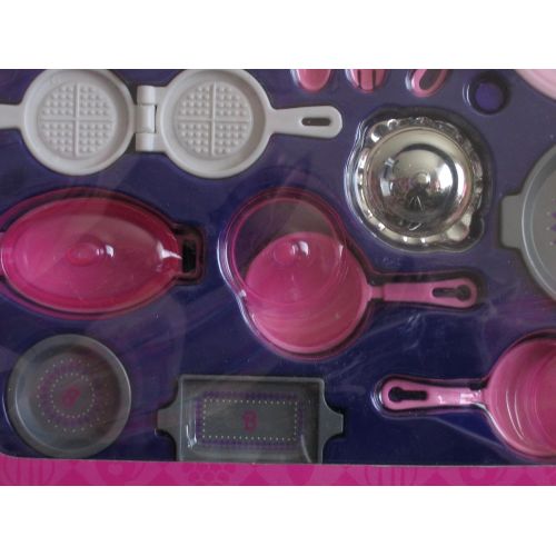 바비 Barbie Fun Fixin Stove Set w Pots, Pans & Accessories (1997 Arcotoys, Mattel)