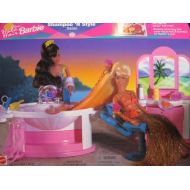 Barbie HULA HAIR SHAMPOO N STYLE SALON Playset w SINK & Working SPRAY HOSE (1996 Arcotoys, Mattel)