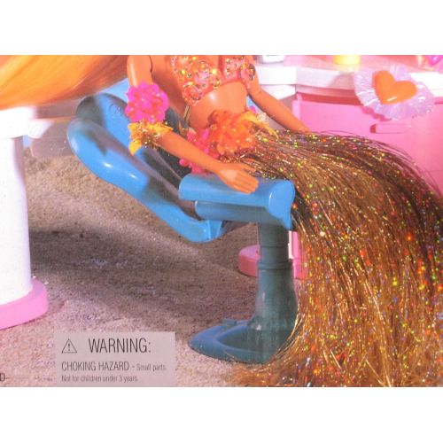 바비 Barbie HULA HAIR SHAMPOO N STYLE SALON Playset w SINK & Working SPRAY HOSE (1996 Arcotoys, Mattel)