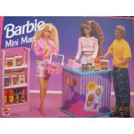 Barbie BARBIE MINI MART Playset w Check Out Counter, Pretend FOOD Items & MORE (1993 Arcotoys, Mattel)
