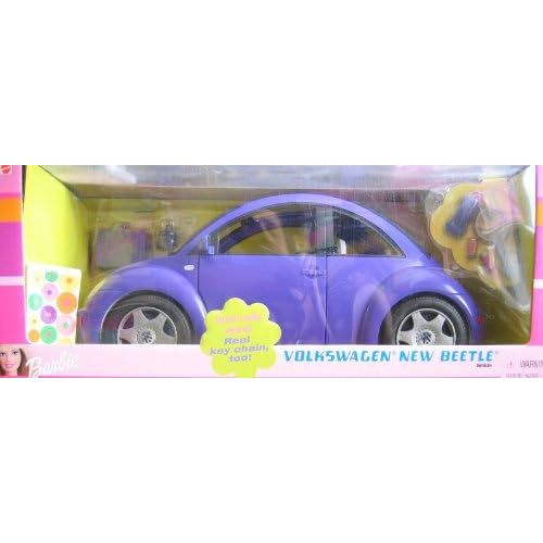 바비 Barbie Volkswagen Beetle Vehicle (Purple) with Real Key Chain (2000)