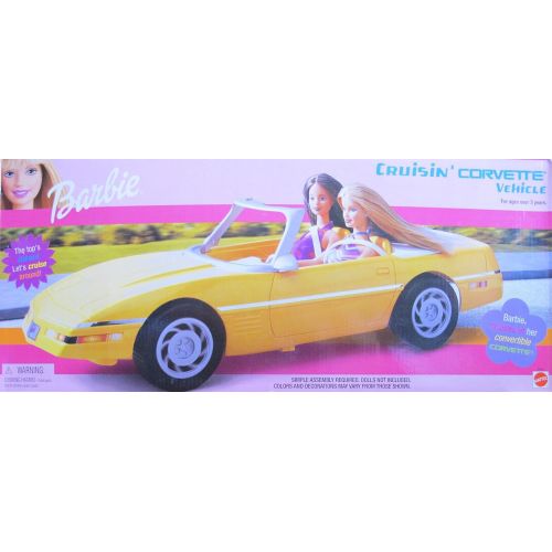 바비 Barbie Cruisin Corvette Vehicle YELLOW Convertible Car (2001)