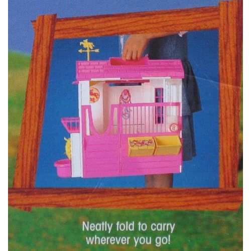 바비 Barbie FEEDING FUN STABLE Playset w Accessories (1996)
