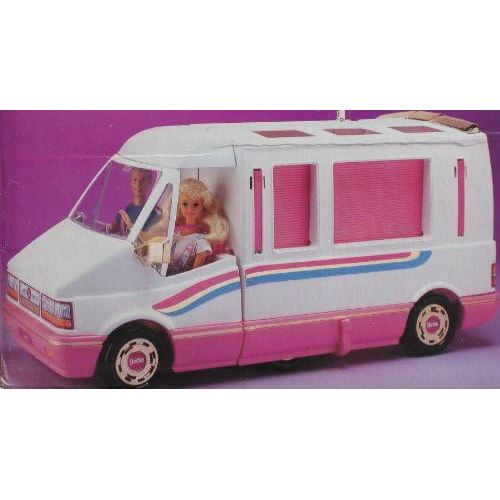 바비 Barbie GOLDEN DREAM MOTOR HOME - Motorhome Van Bus w Gold Accents Becomes Home & Trail Rider (1992)