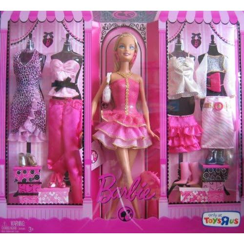 바비 Barbie Doll & Fashions Giftset w 5 Outfits & Doll - Toys R Us Exclusive (2008)