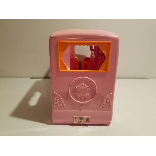 바비 Barbie BARBIE GLAMOUR CAMPER Playset 30+ Pieces w SOUNDS, 4 DOLLS, Pop Up TENT & More! (2009)
