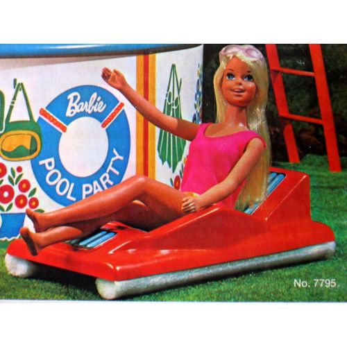 바비 Barbie POOL PARTY Playset w Pool, Sundeck, Diving Board & MORE! (1973 Mattel Hawthorne)