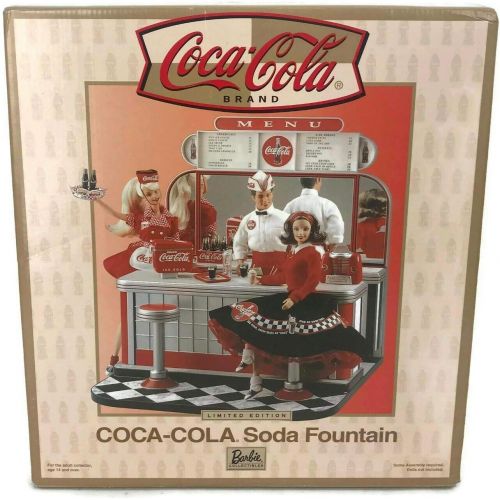 바비 Unknown Barbie COCA COLA SODA FOUNTAIN Playset w Shipper Box - Limited Edition Barbie Collectibles (2000)