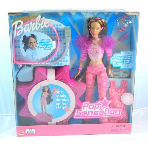 바비 Pop Sensation Brunette Barbie Doll with Stage (2002)