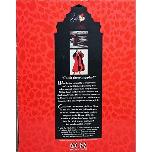 바비 Barbie Cruella De Vil Ruthless in Red Great Villains 101 Dalmatian Collector Doll