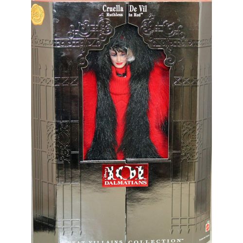 바비 Barbie Cruella De Vil Ruthless in Red Great Villains 101 Dalmatian Collector Doll