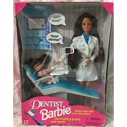 바비 Dentist Barbie 1997 - Brunette Barbie with African American Baby