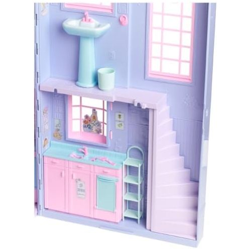 바비 Barbie TALKING TOWNHOUSE Playset TOWN HOUSE w LIGHTS, SOUNDS & More! (2002)