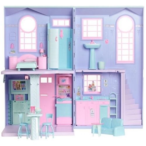 바비 Barbie TALKING TOWNHOUSE Playset TOWN HOUSE w LIGHTS, SOUNDS & More! (2002)