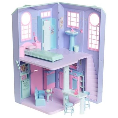 바비 Barbie TALKING TOWNHOUSE Playset TOWN HOUSE w LIGHTS, SOUNDS & More! (2002)