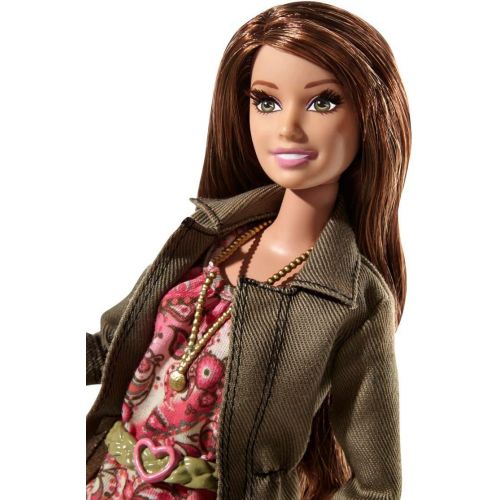 바비 Barbie Style Summer Doll with Pink Paisley Dress and Jacket