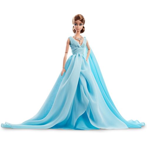 바비 Barbie Fashion Model Collection Blue Chiffon Ball Gown Doll