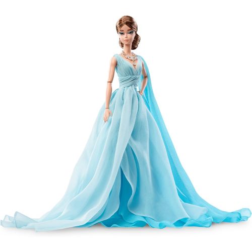 바비 Barbie Fashion Model Collection Blue Chiffon Ball Gown Doll