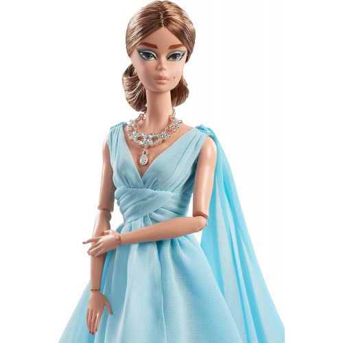 바비 Barbie Fashion Model Collection Blue Chiffon Ball Gown Doll