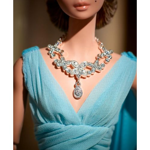 바비 Barbie Fashion Model Collection Blue Chiffon Ball Gown Doll