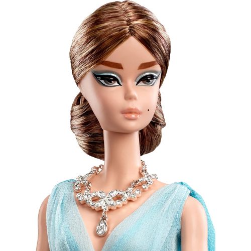 바비 Barbie Fashion Model Collection Blue Chiffon Ball Gown Doll