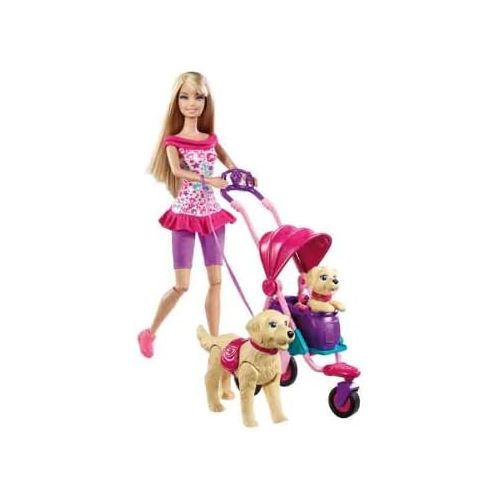 바비 Barbie Strollin Pups Playset