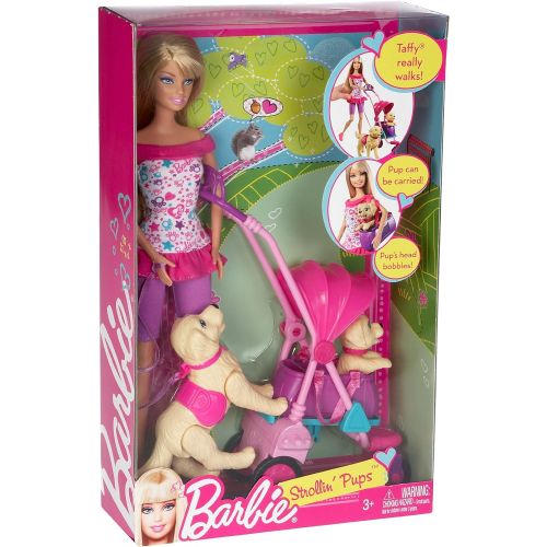 바비 Barbie Strollin Pups Playset