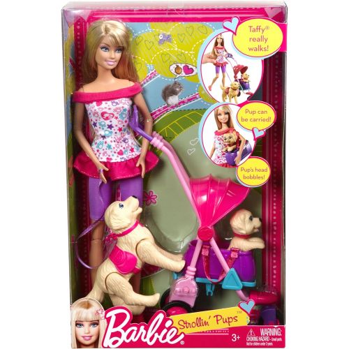 바비 Barbie Strollin Pups Playset