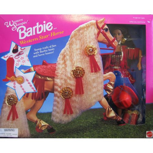 바비 Barbie Western Stampin Doll AA with Western Star Horse Special Edition (1995)